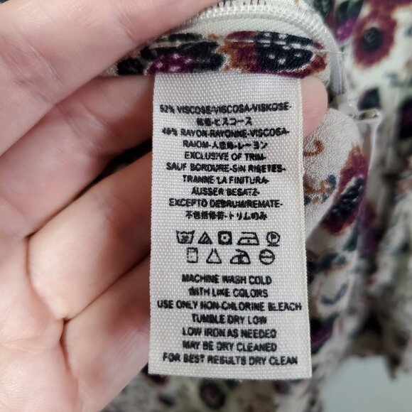 FREE PEOPLE Some Like It Hot Floral Jumpsuit Long Sleeve Deep V-Neck Women's 0 - Picture 12 of 16